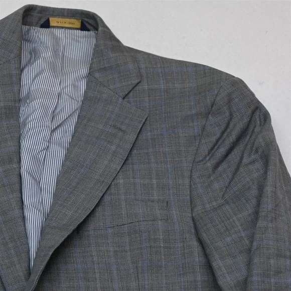 Brooks Brothers 38R 32x34 Gray Glenn Check 100% Wool Explorer Fitzgerald Suit